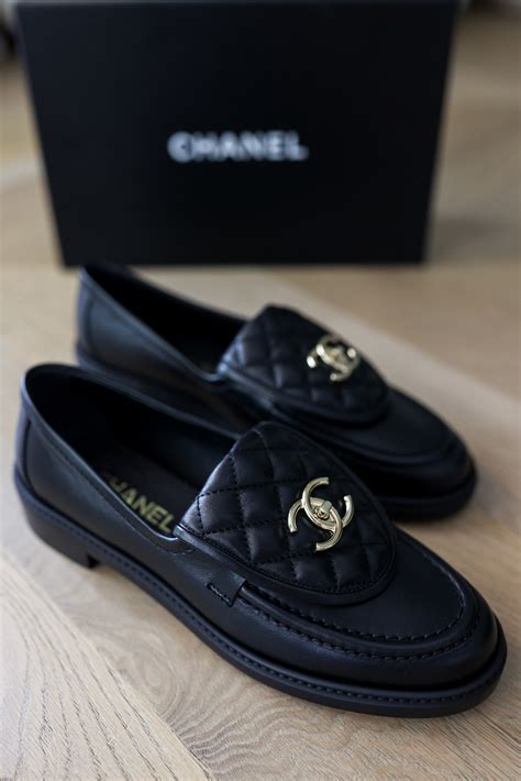 chanel loafers met parels|Chanel lambskin loafers.